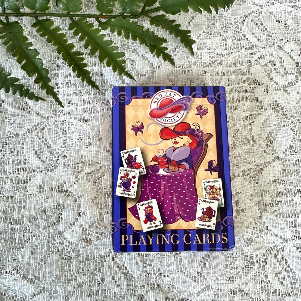 NWT Deadstock Red Hat Society Playing Cards